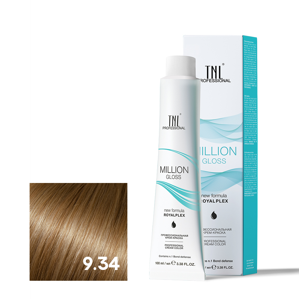 Крем-краска для волос TNL Million Gloss, 100 мл (9.34)